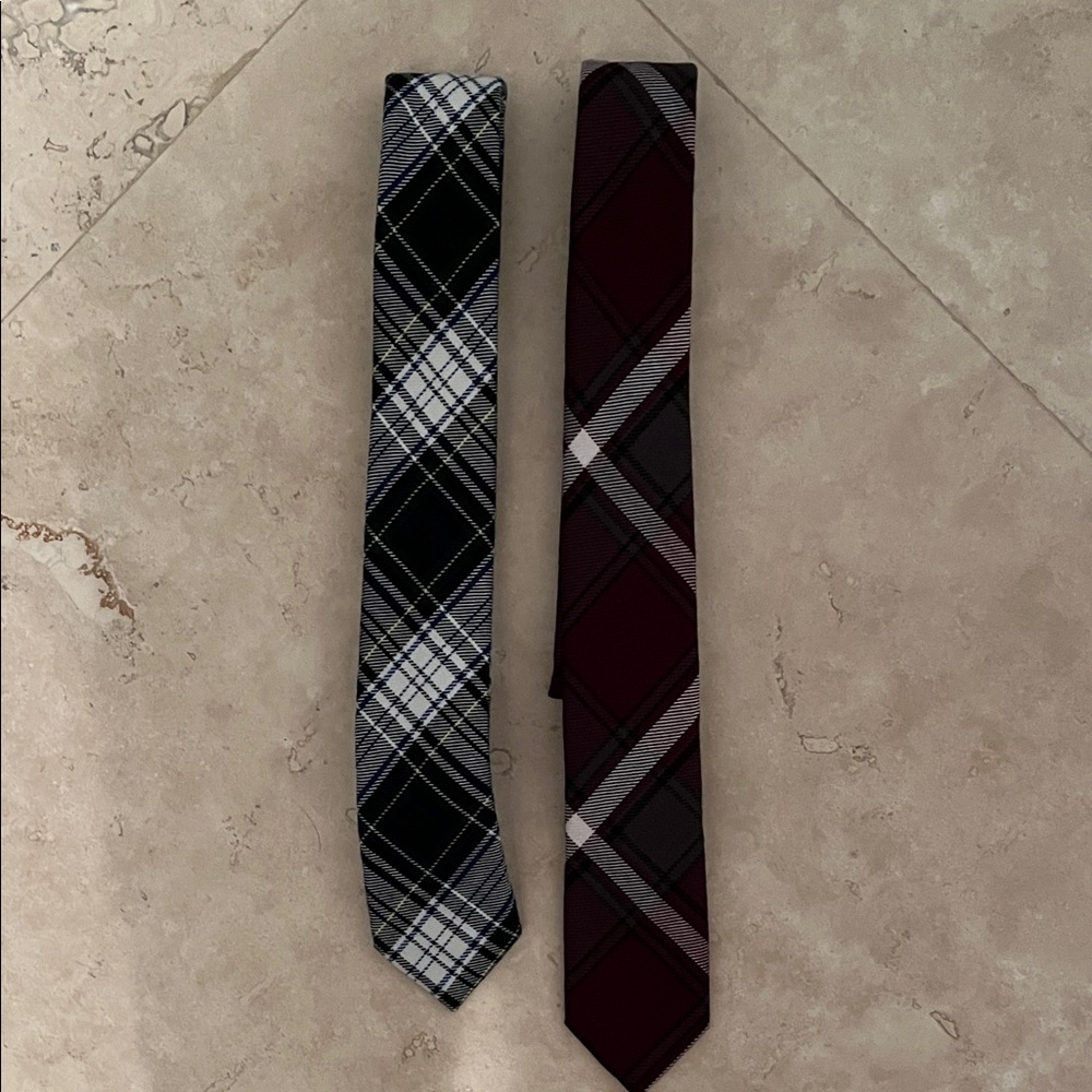 Lands' End Classic Black and Burgundy Kids Ties